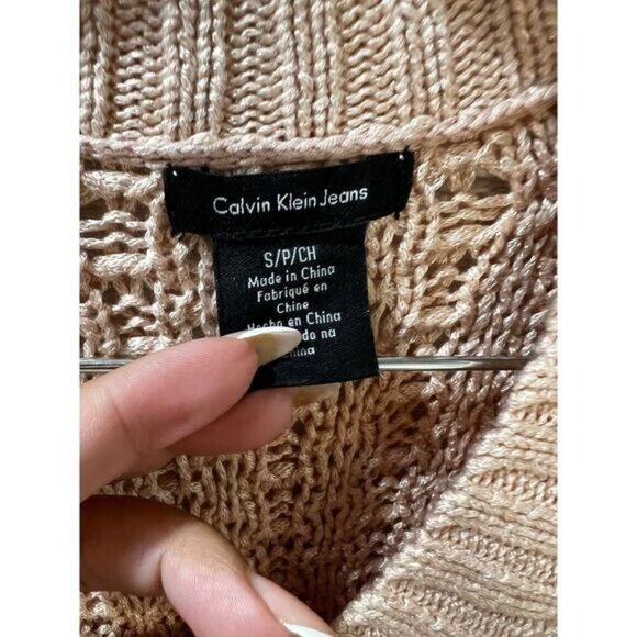NWOT Calvin Klein Jeans Chunky Cable Knit Sweater Small - Picture 3 of 3